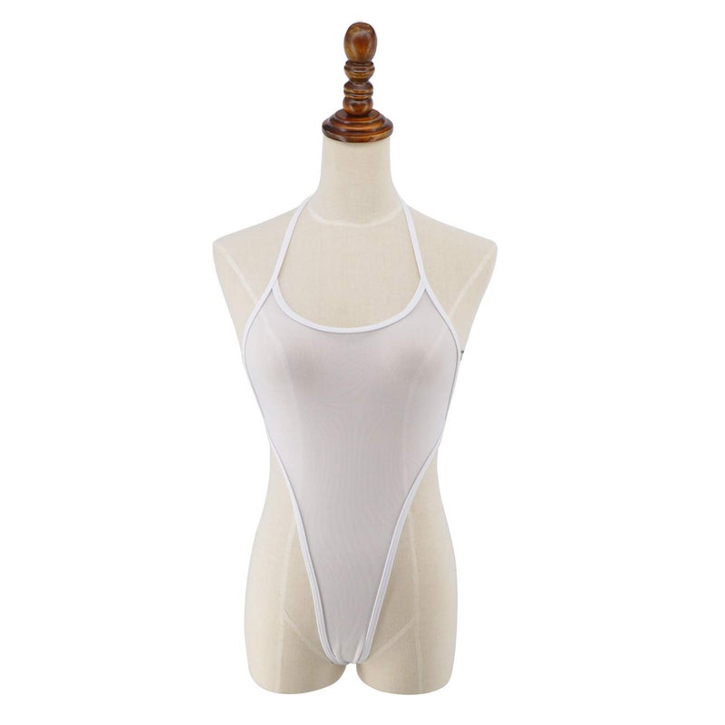 SHERRYLO See Through One Piece Swimsuit High Cut Micro Monokini Bikini Mini Mesh Transparent Bathing Suit - Image 3